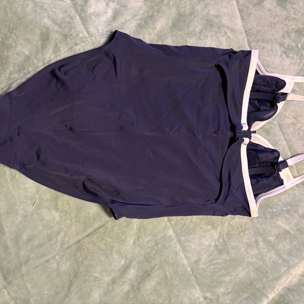 Panache Navy One-Piece Swimsuit with White Accents#7